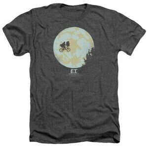 Et The Extra Terrestrial In The Moon Adult T Shirt Heather Charcoal